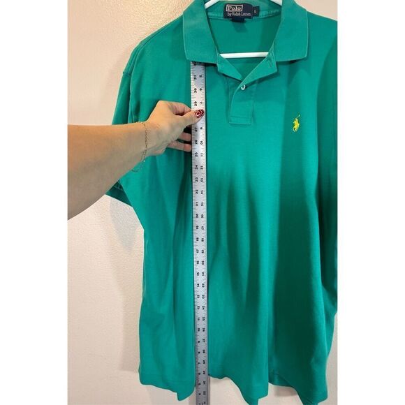 Vintage Polo Ralph Lauren Custom Fit Teal with Yellow Horse Men's Large - Picture 6 of 9